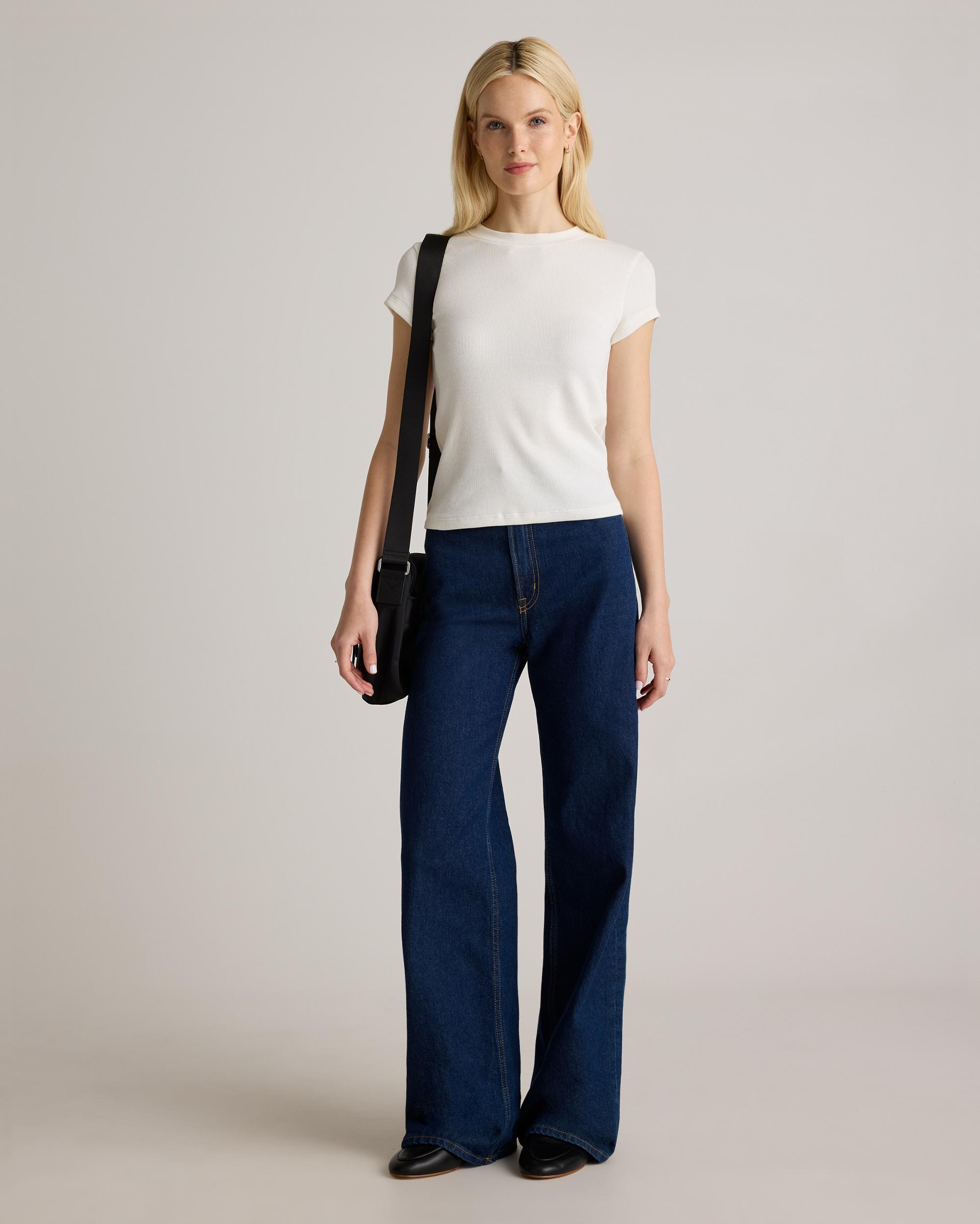 Quince | Women's Micro-Rib Crewneck T-Shirt Organic Cotton Product Image