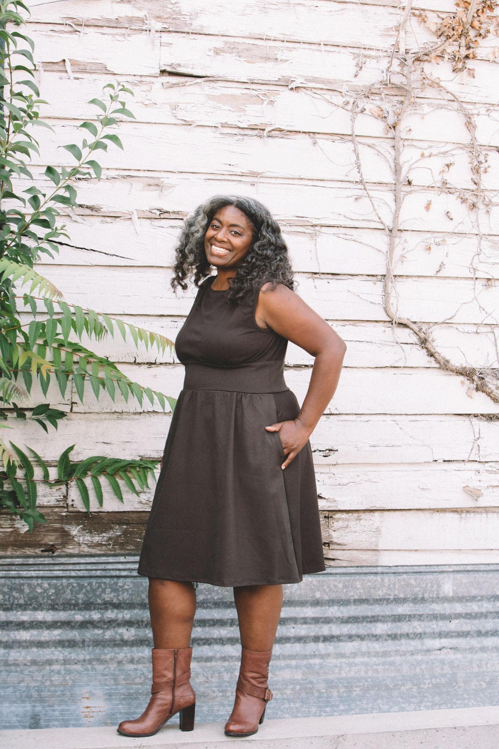 Mere Dress in Dark Brown Ponte Product Image