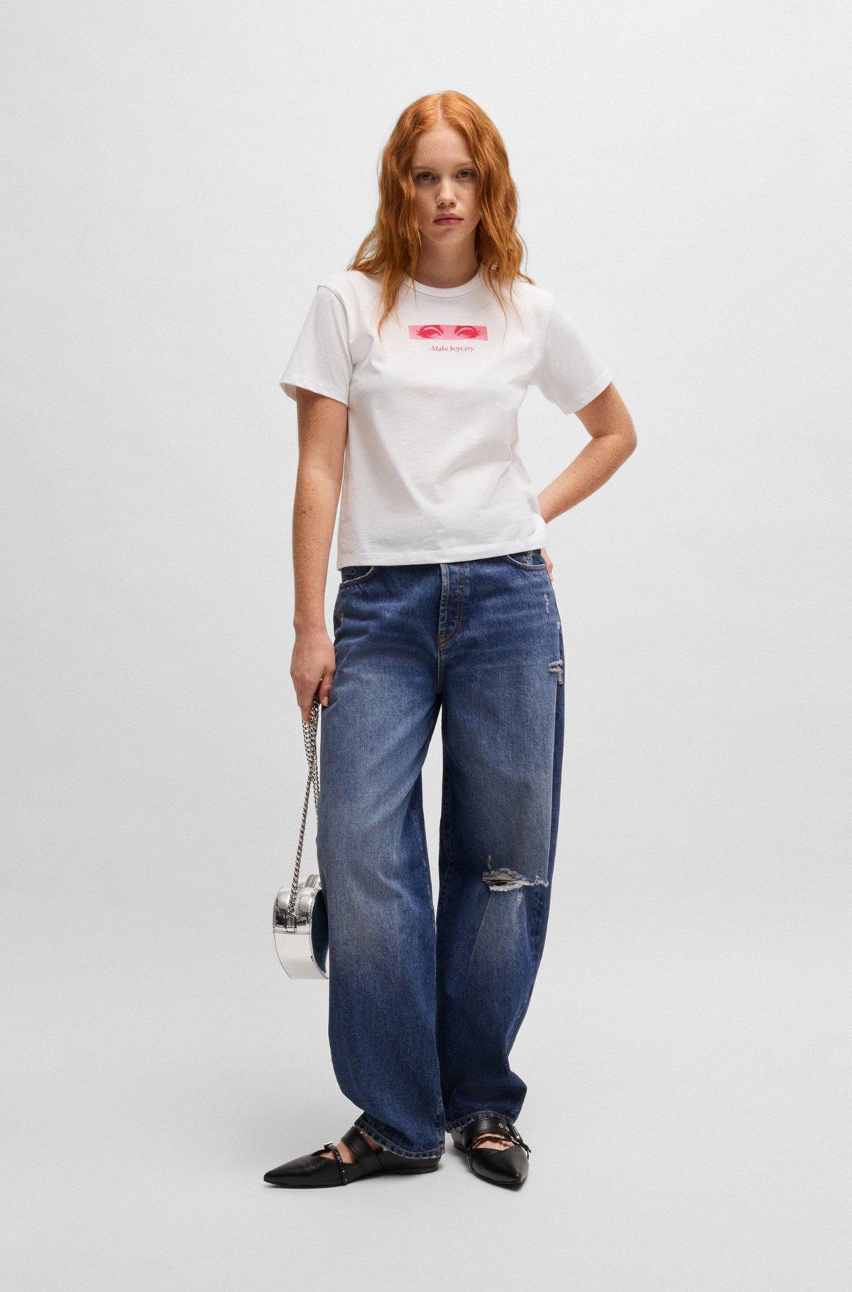 Tapered-fit jeans with barrel leg Product Image