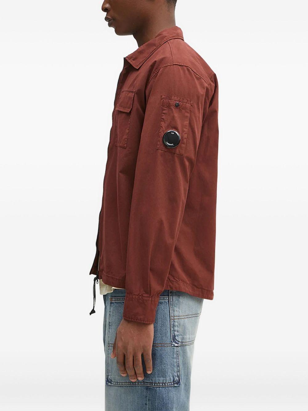 gabardine zip-up shirt jacket Product Image