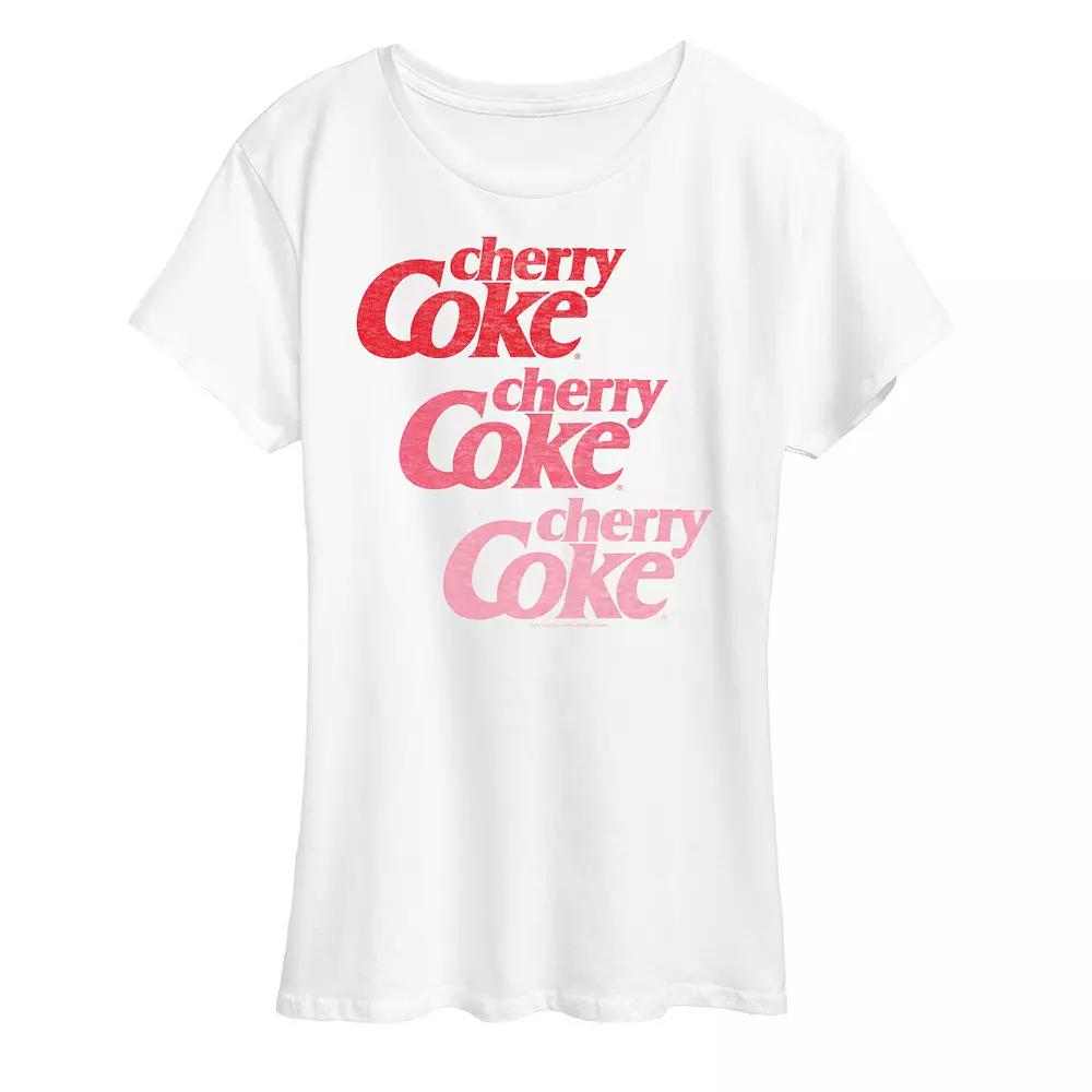Women's Cherry Coke Ombre Logo Repeated Graphic Tee,  Product Image