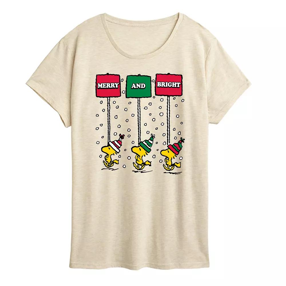 Women's Peanuts Merry & Bright Graphic Tee,  Product Image