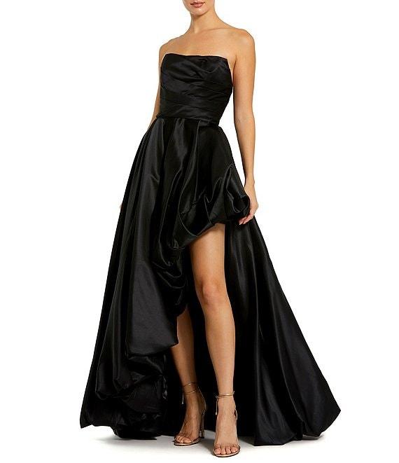 Mac Duggal Strapless Sleeveless Ruched Asymmetrical Bubble Hem Gown Product Image
