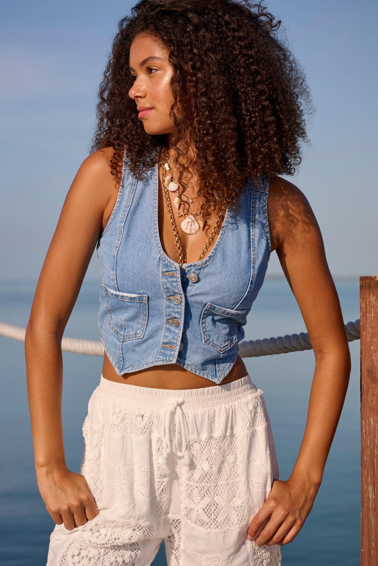 Harlee Denim Vest Product Image