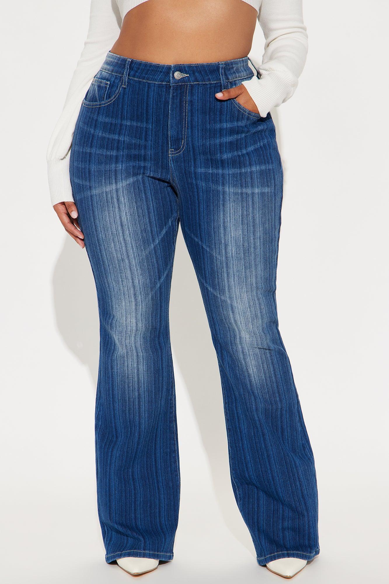 Struck A Chord Stretch Flare Jeans - Medium Wash Product Image