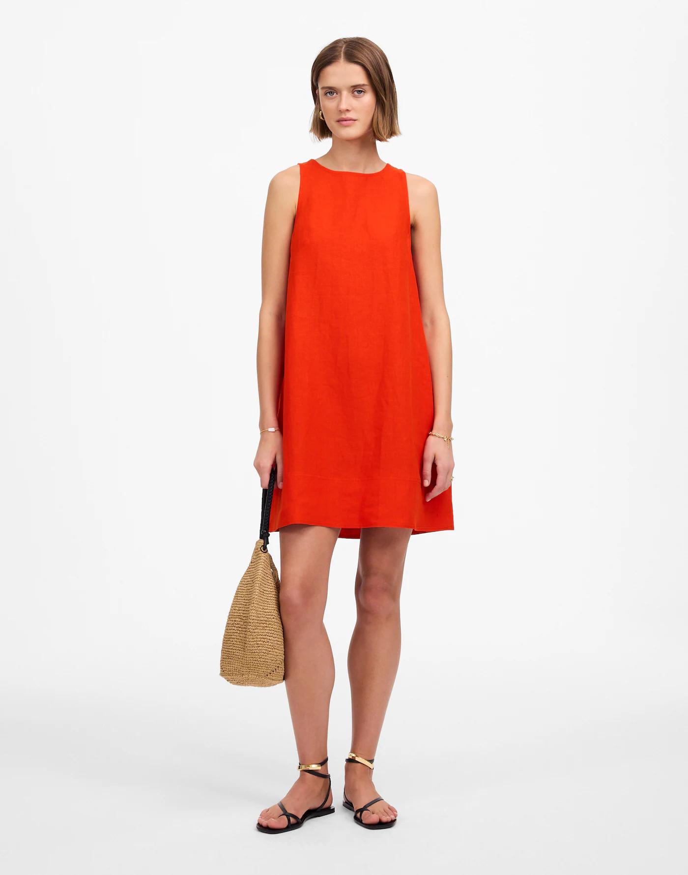Mini Shift Dress in Linen Product Image