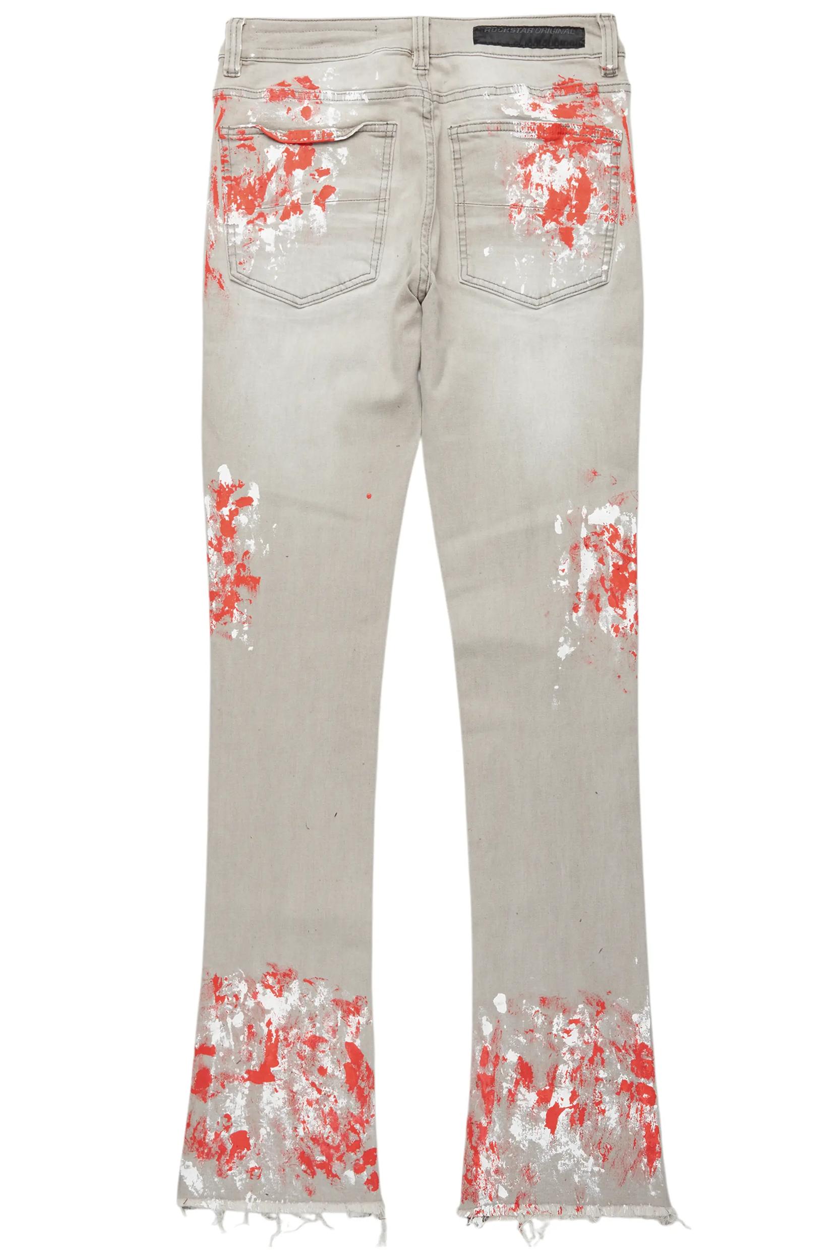 Kodak Grey/Red Painter Stacked Flare Jean Male Product Image