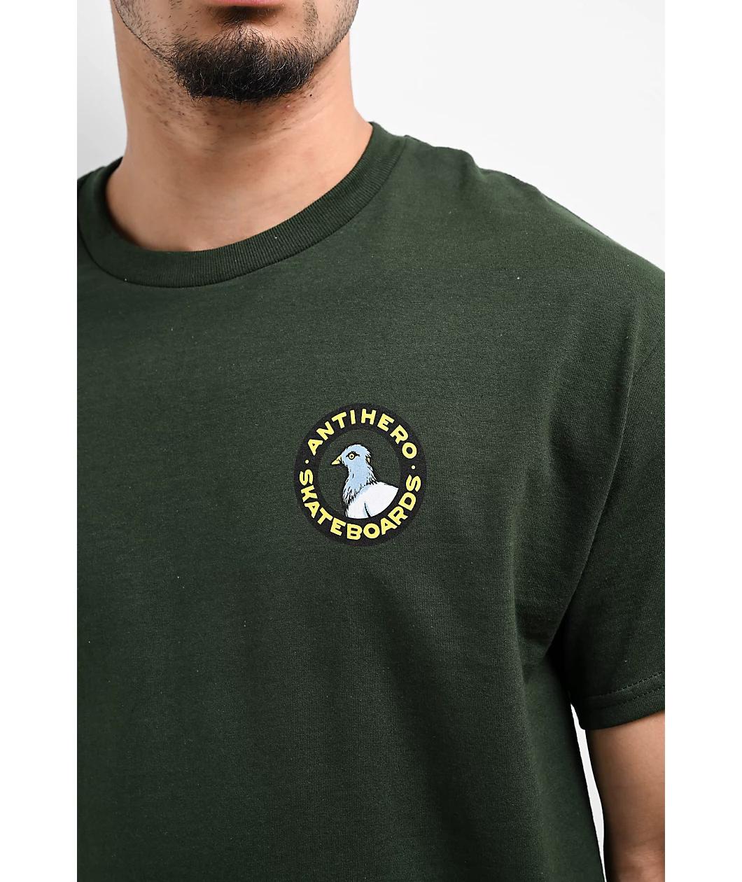 Anti-Hero Pigeon Round Green T-Shirt Product Image