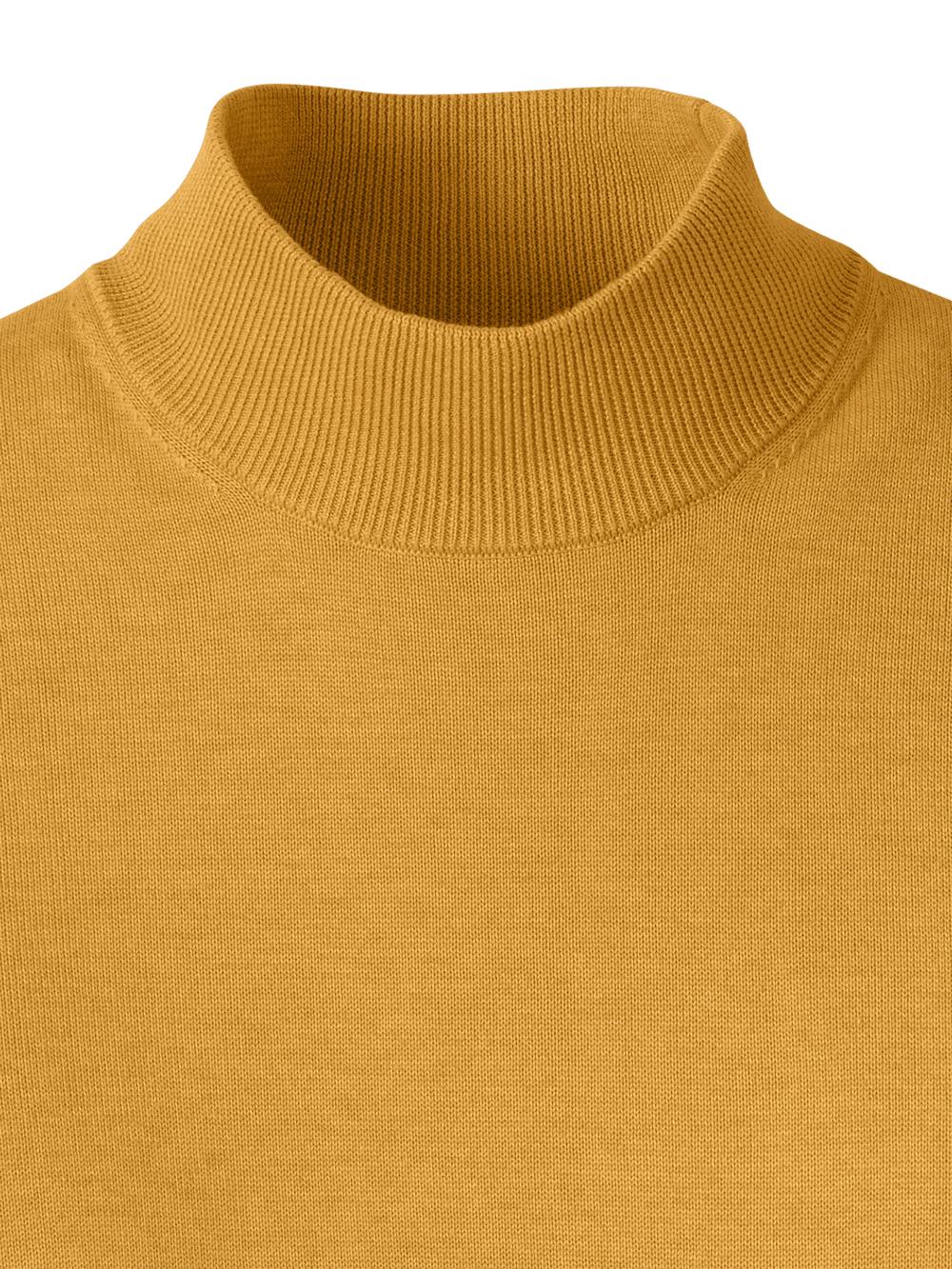 Supima Cotton Mock Neck Sweater - Mustard Product Image