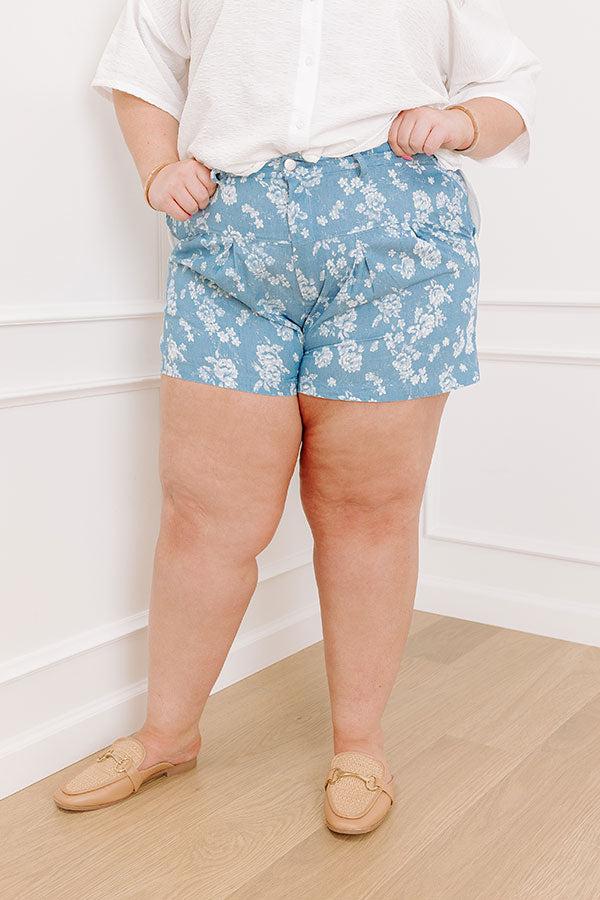 The Allison High Waist Floral Shorts Curves Product Image