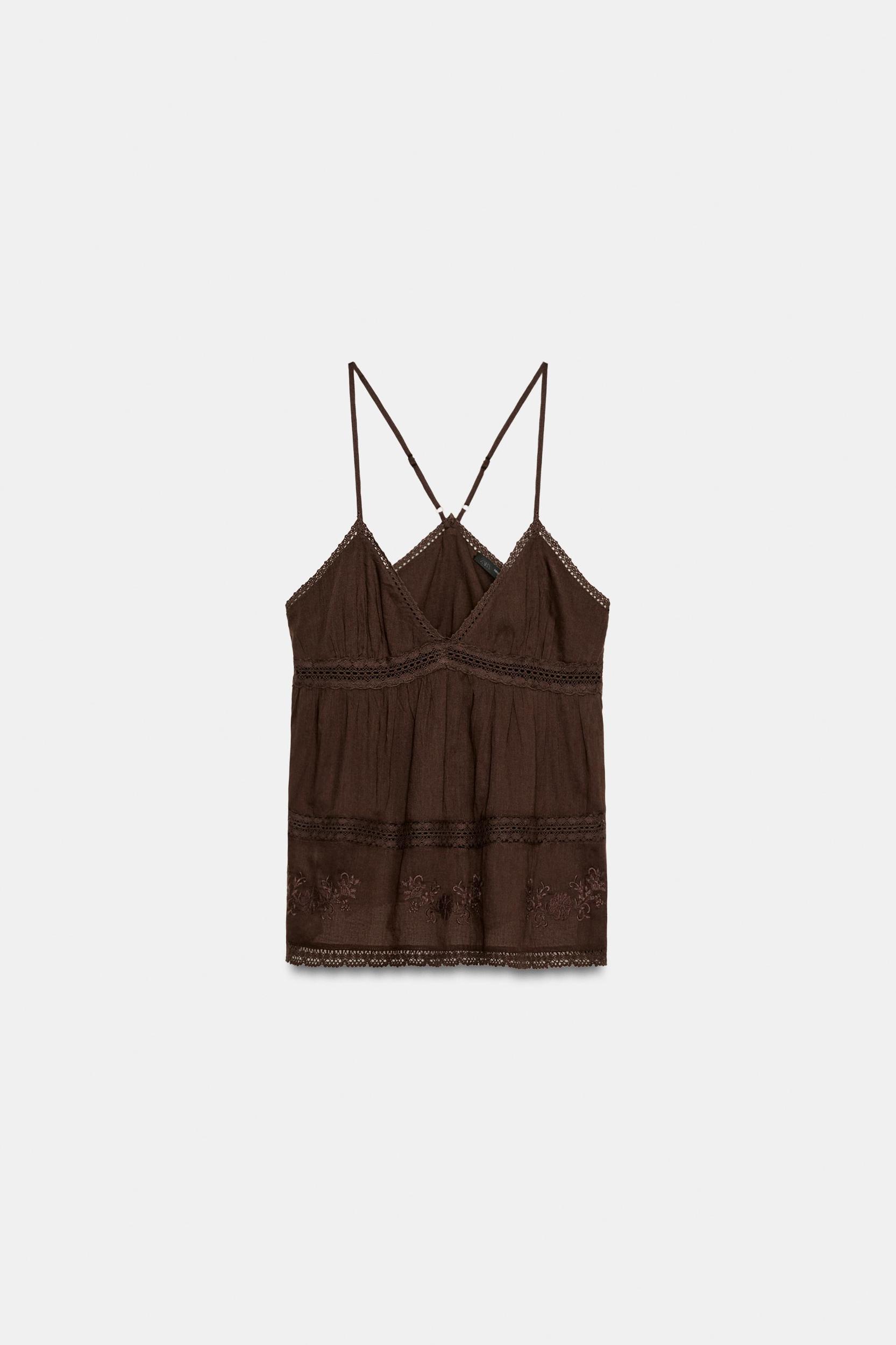 EMBROIDERED GAUZE CAMISOLE Product Image