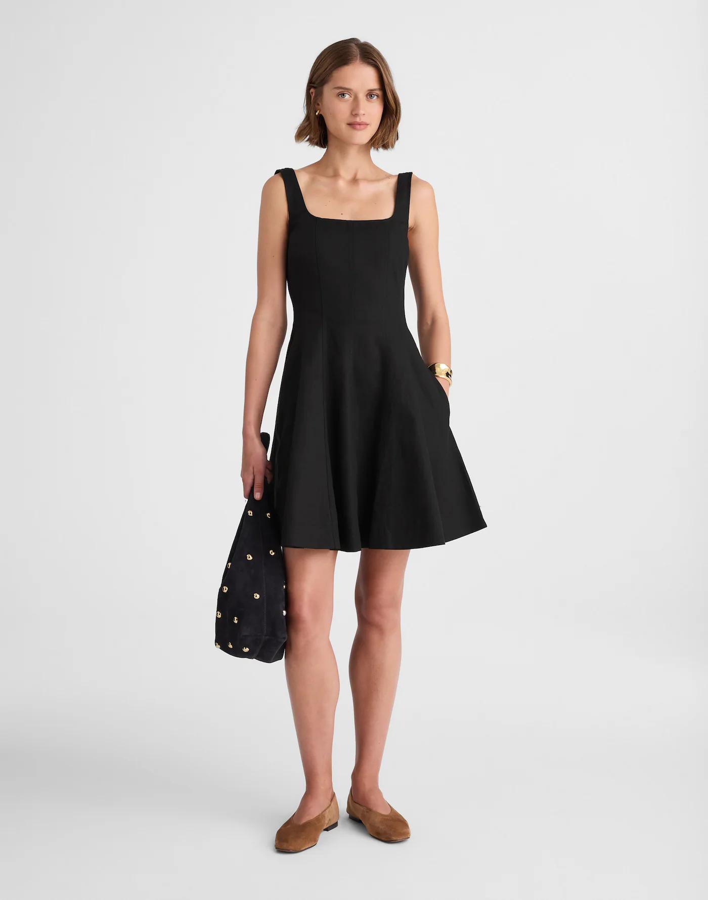 Seamed Open Squareneck Mini Dress Product Image