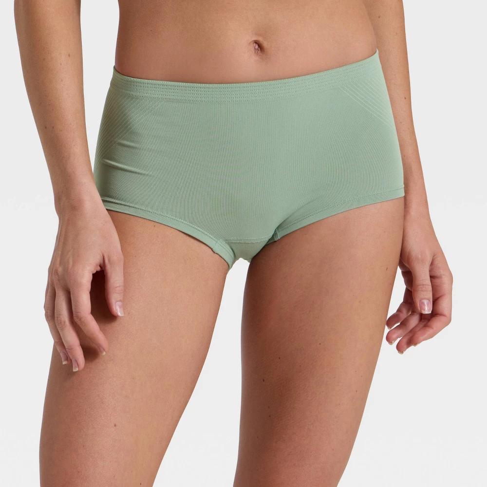 Women's Seamless Boy Shorts Underwear - Auden™ Green XL Product Image