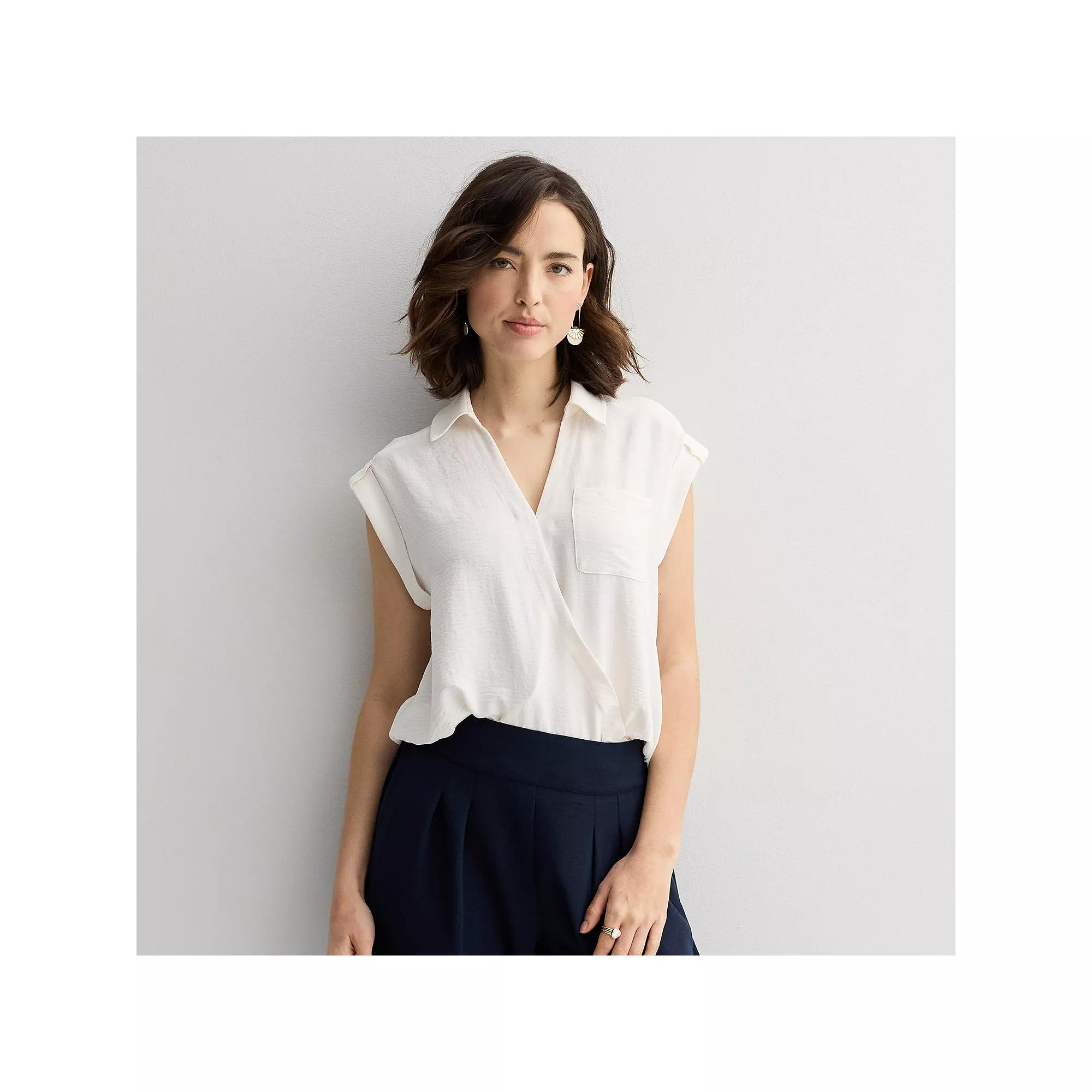 Women's Nine West Dolman Surplice Shirt, Size: XXL, Santorini Blue Product Image