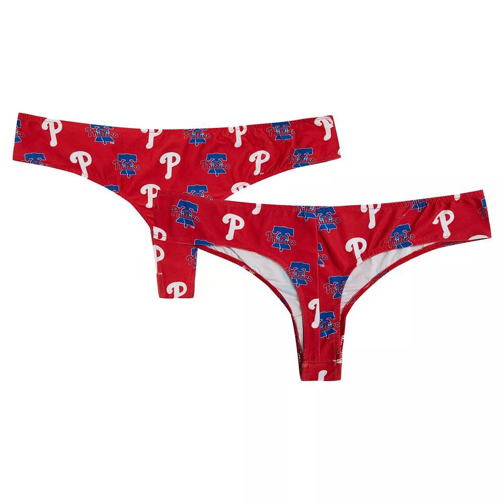 Women's Concepts Sport Red Philadelphia Phillies Record Allover Print Knit Thong, Size: XL Product Image
