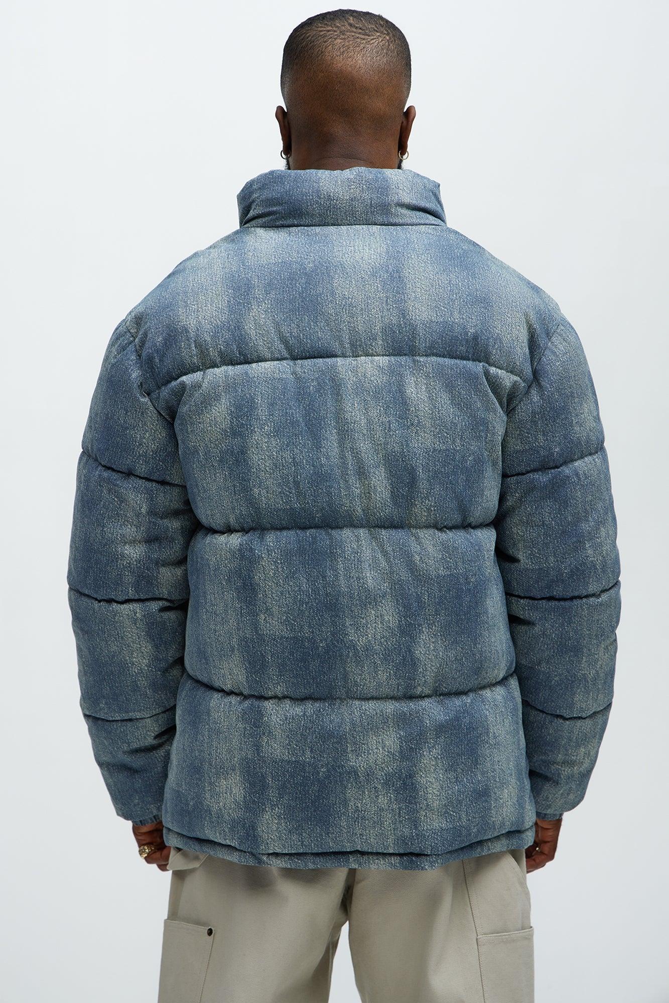 Inwood Printed Denim Puffer - Blue/combo Male Product Image