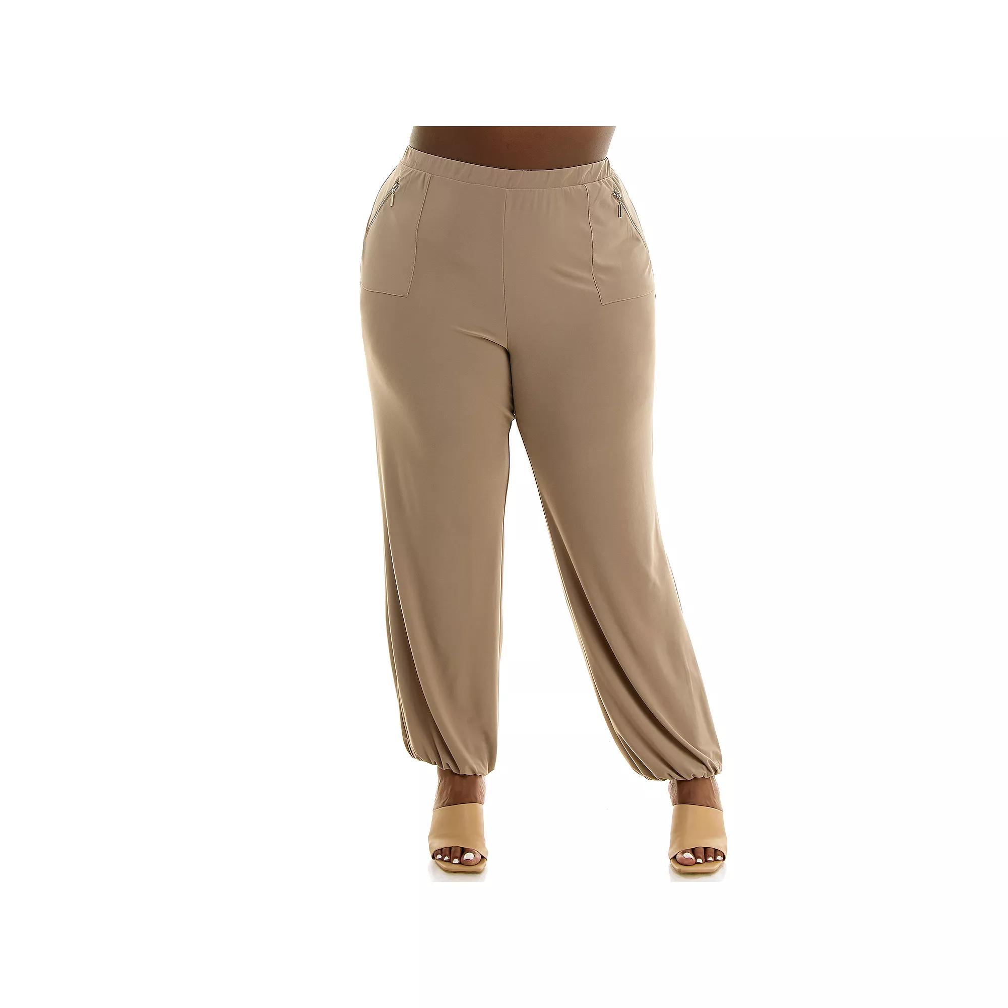 Plus Size Nina Leonard Pants, Women's, Size: 1XL, Mink Product Image