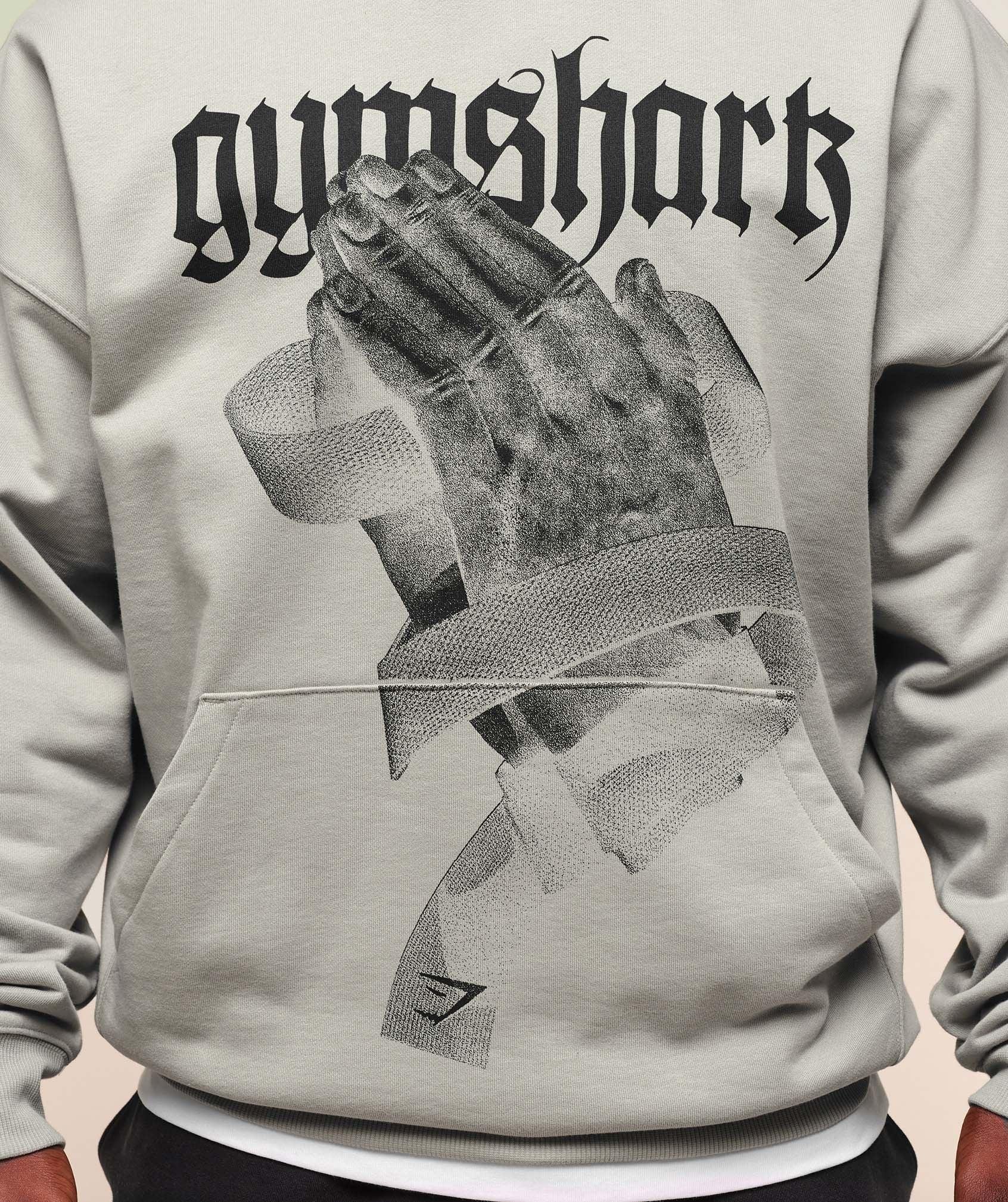 Gymshark Prayer Hands Hoodie - Stone Grey Male Product Image
