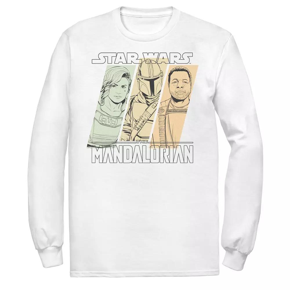 Men's Star Wars The Mandalorian Portrait Panels Graphic Tee, Size: XL, White Product Image