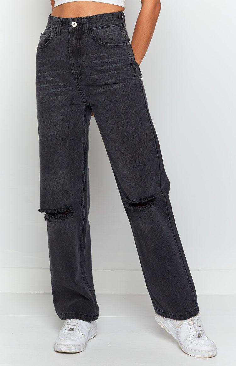 Robin Wide Leg Jeans Black Wash Product Image