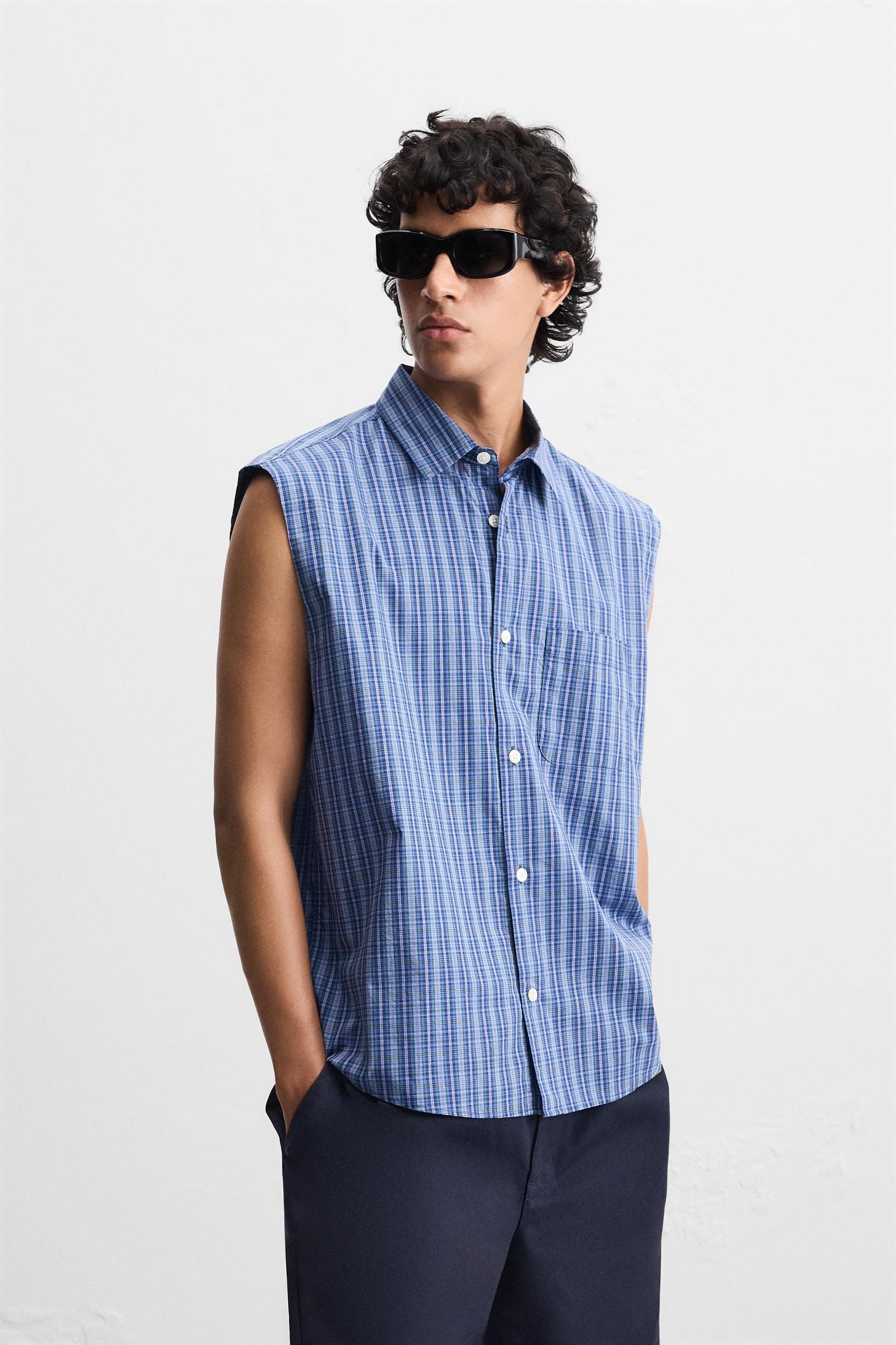 RELAXED FIT CHECKERED SHIRT Product Image
