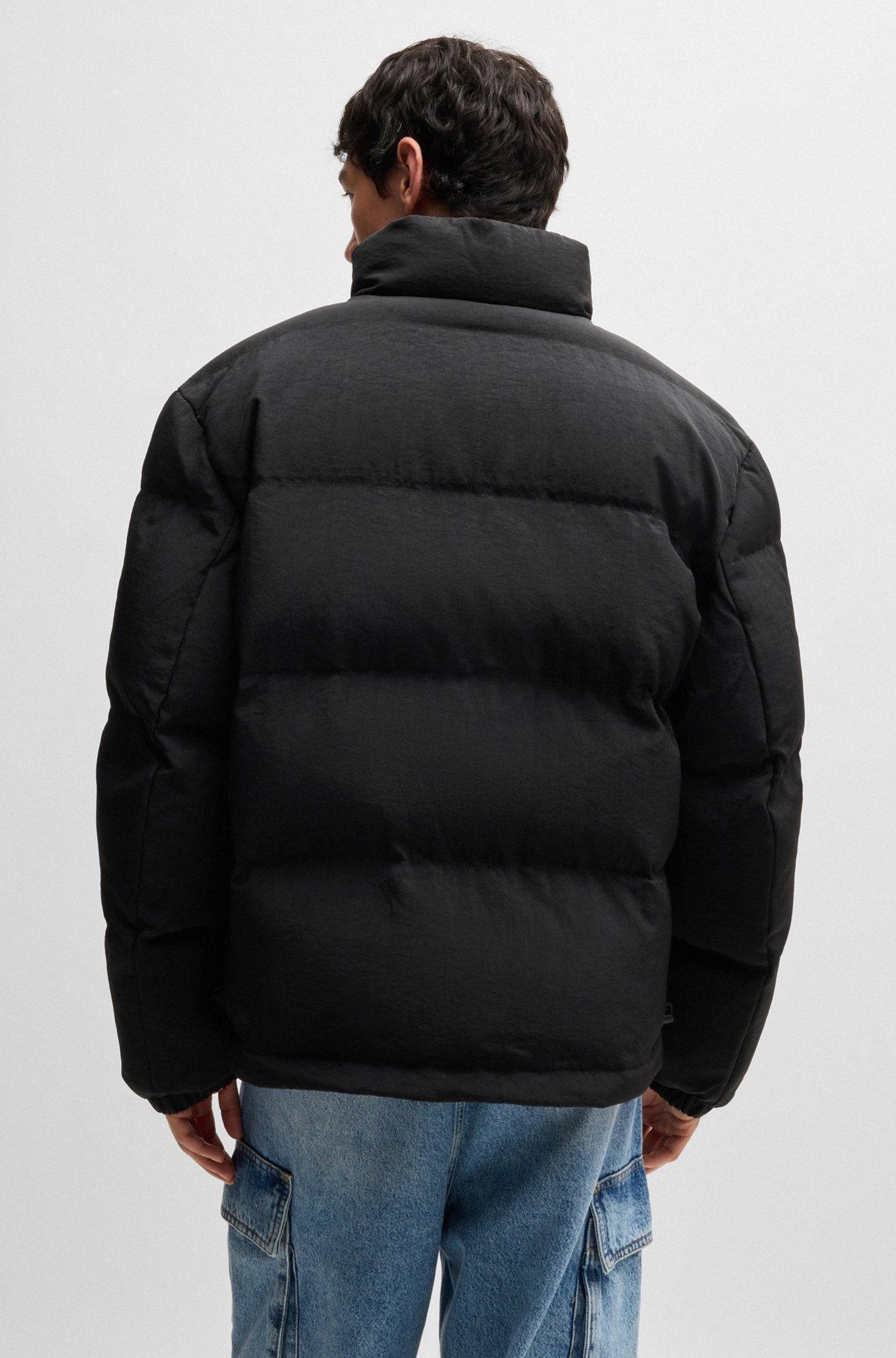 Slim-fit water-repellent puffer jacket with logo label Product Image