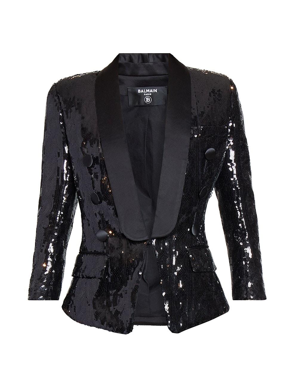 Womens Sequined Tailored Blazer Product Image