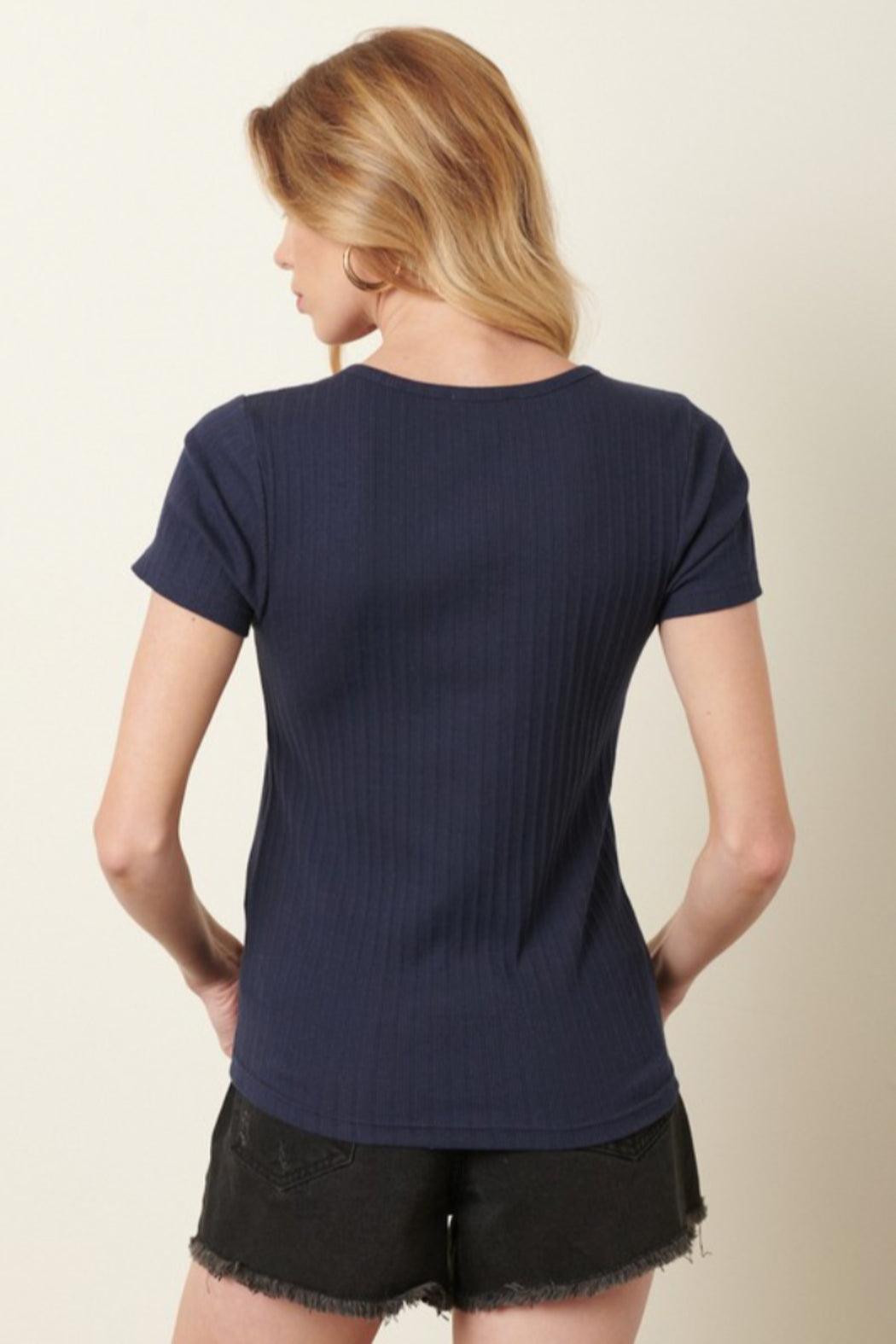 Ribbed Short Sleeve Top Product Image