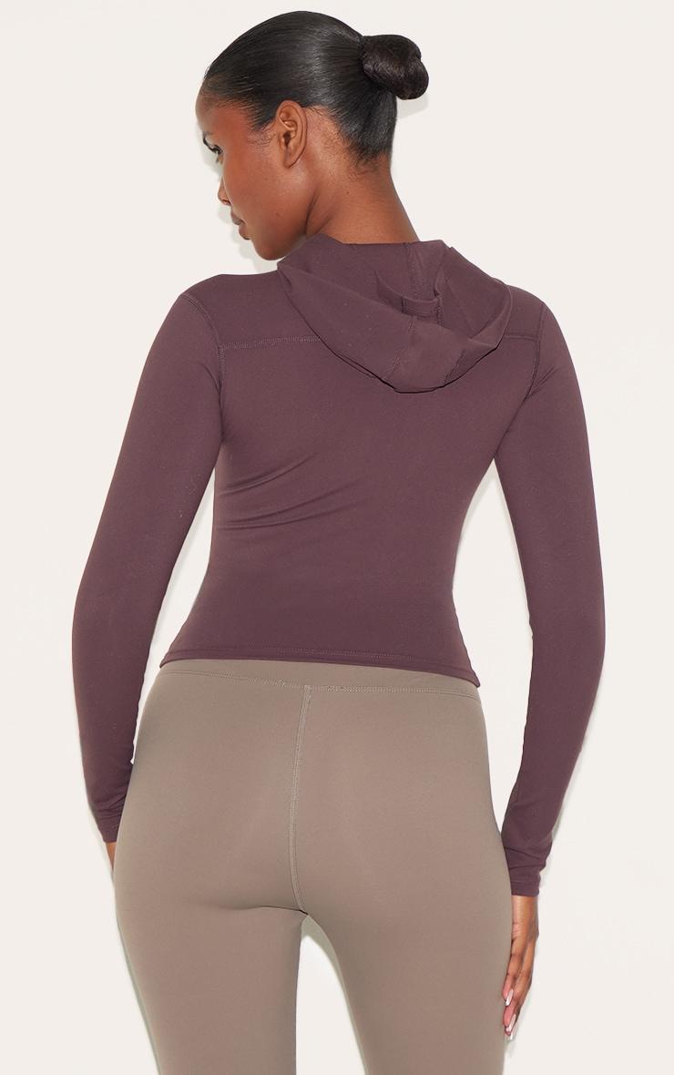 Dark Chocolate Sculpt Hooded Gym Jacket Product Image