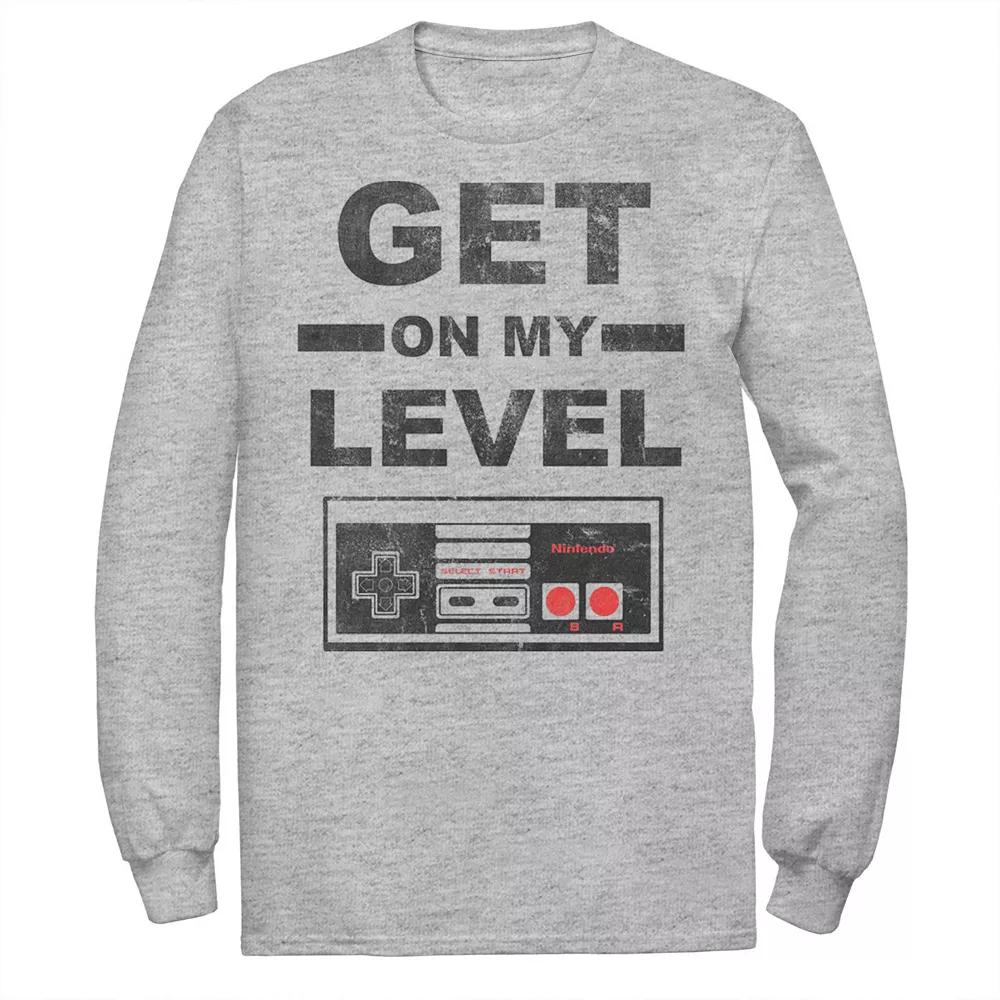 Big & Tall Nintendo Get On My Level Long Sleeve Tee, Men's,  Product Image