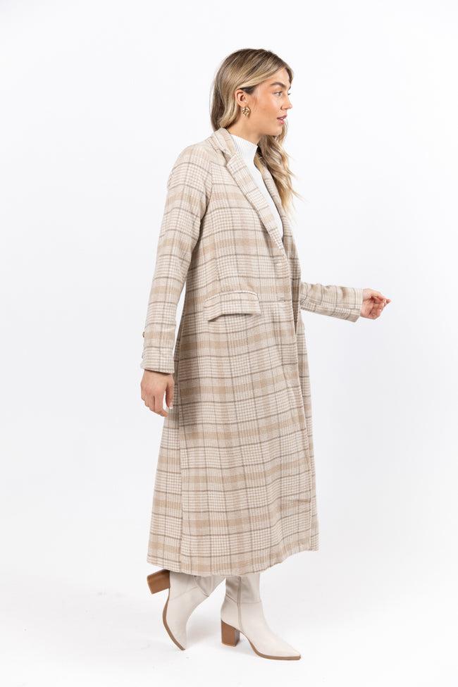 Chill Out Tan Plaid Coat FINAL SALE Product Image