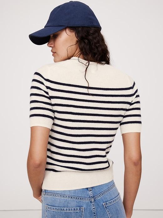 Lightweight Cashmere Short-Sleeve Sweater Product Image
