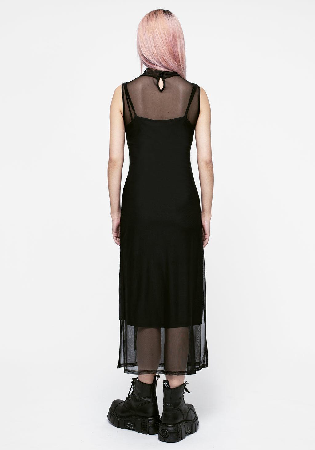 Madison Ruched Mesh Midaxi Dress Product Image