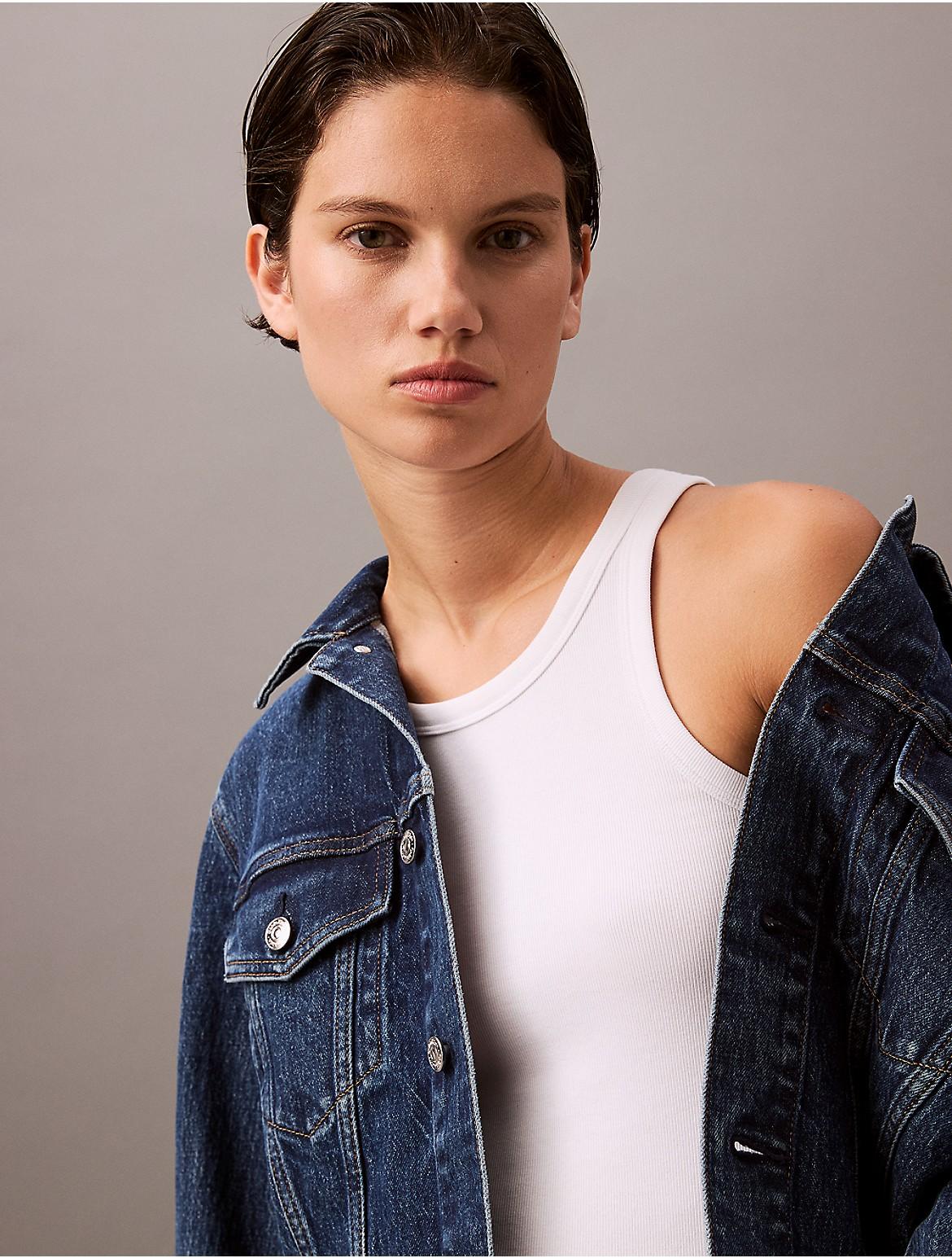 Calvin Klein Womens Cotton Contour Rib Tank - Black Product Image