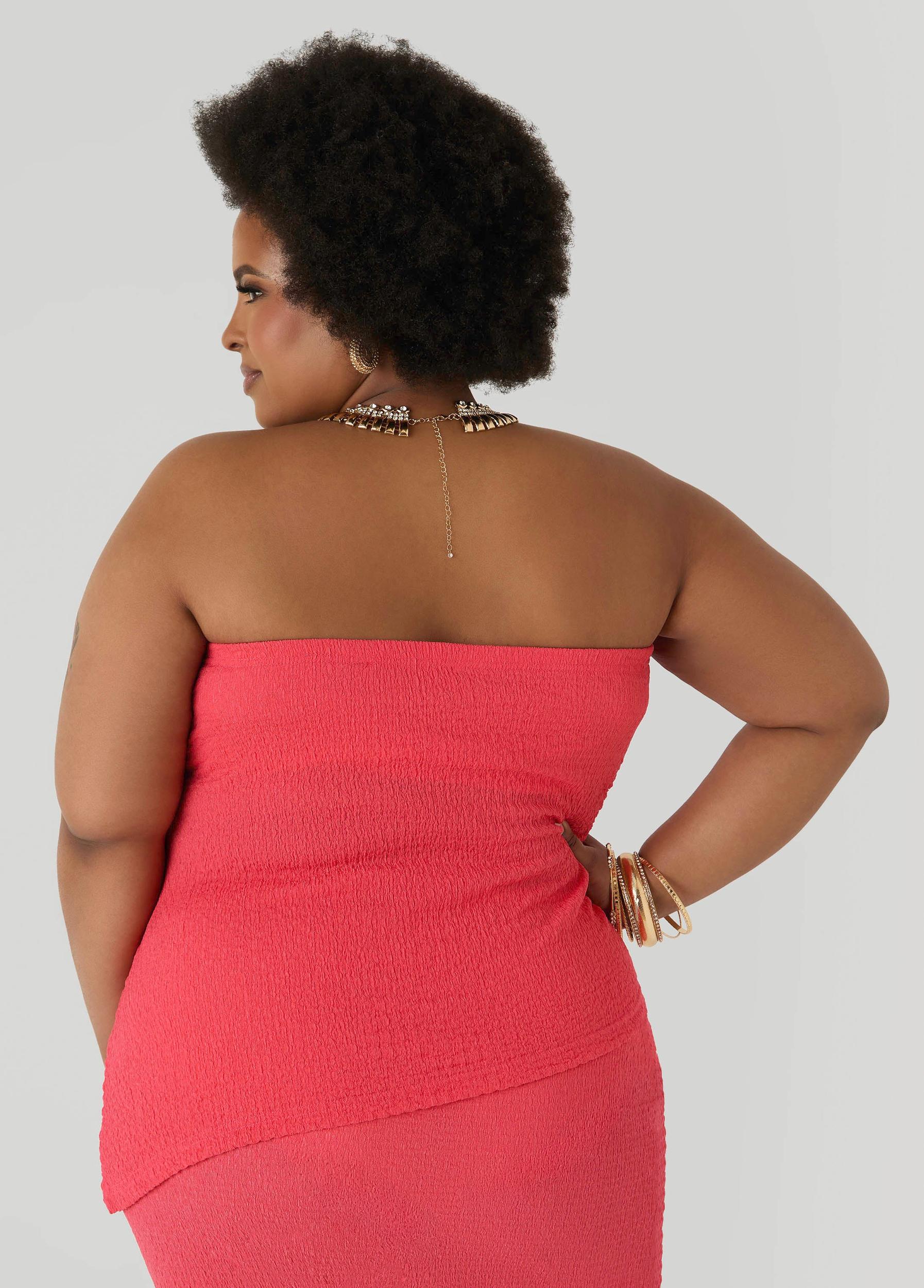 Textured Asymmetric Tube Top Product Image