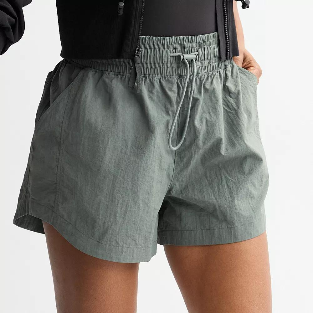 Womens FLX Oversized Woven Shorts Ashen Silver Product Image