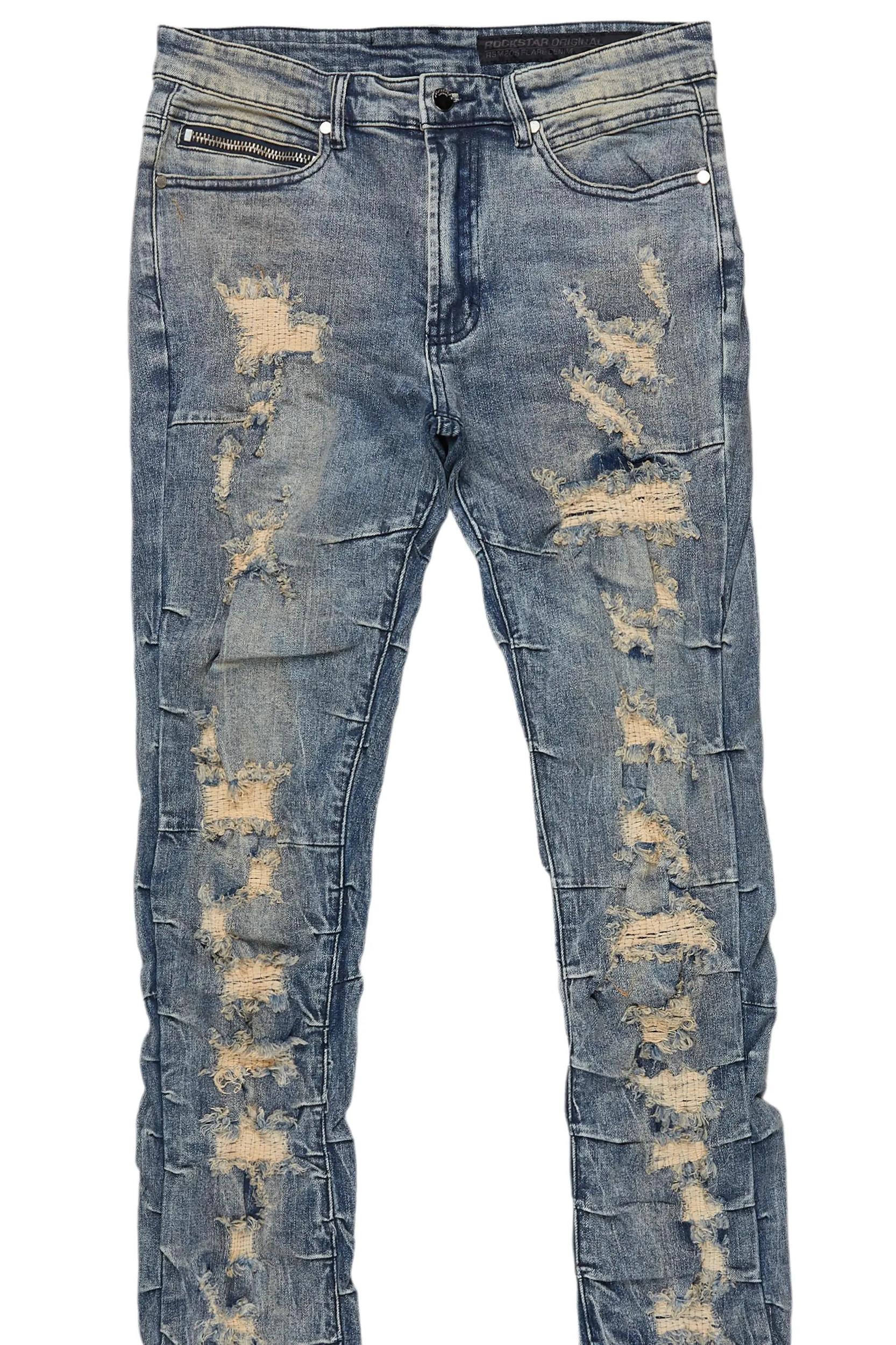Mercol Blue Stacked Flare Jean Male Product Image