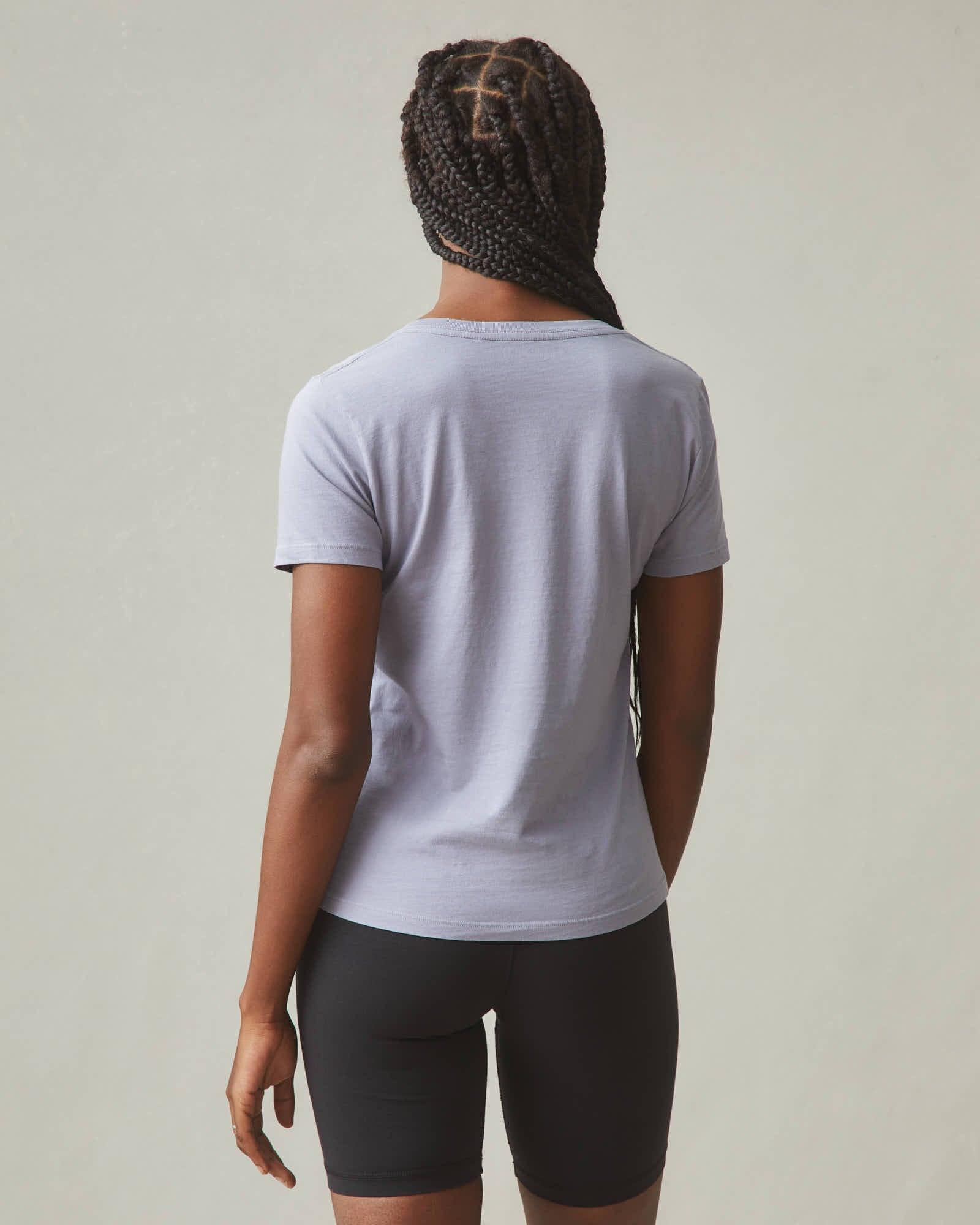 Women's Classic Cotton V-Neck Tee - Grey Lavender Female Product Image