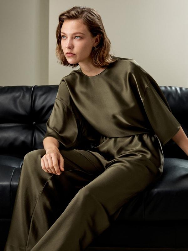 LILYSILK Silk Pants Women - Lily White 100 Silk - Classic Relaxed Fit Pants Petite 8 Product Image