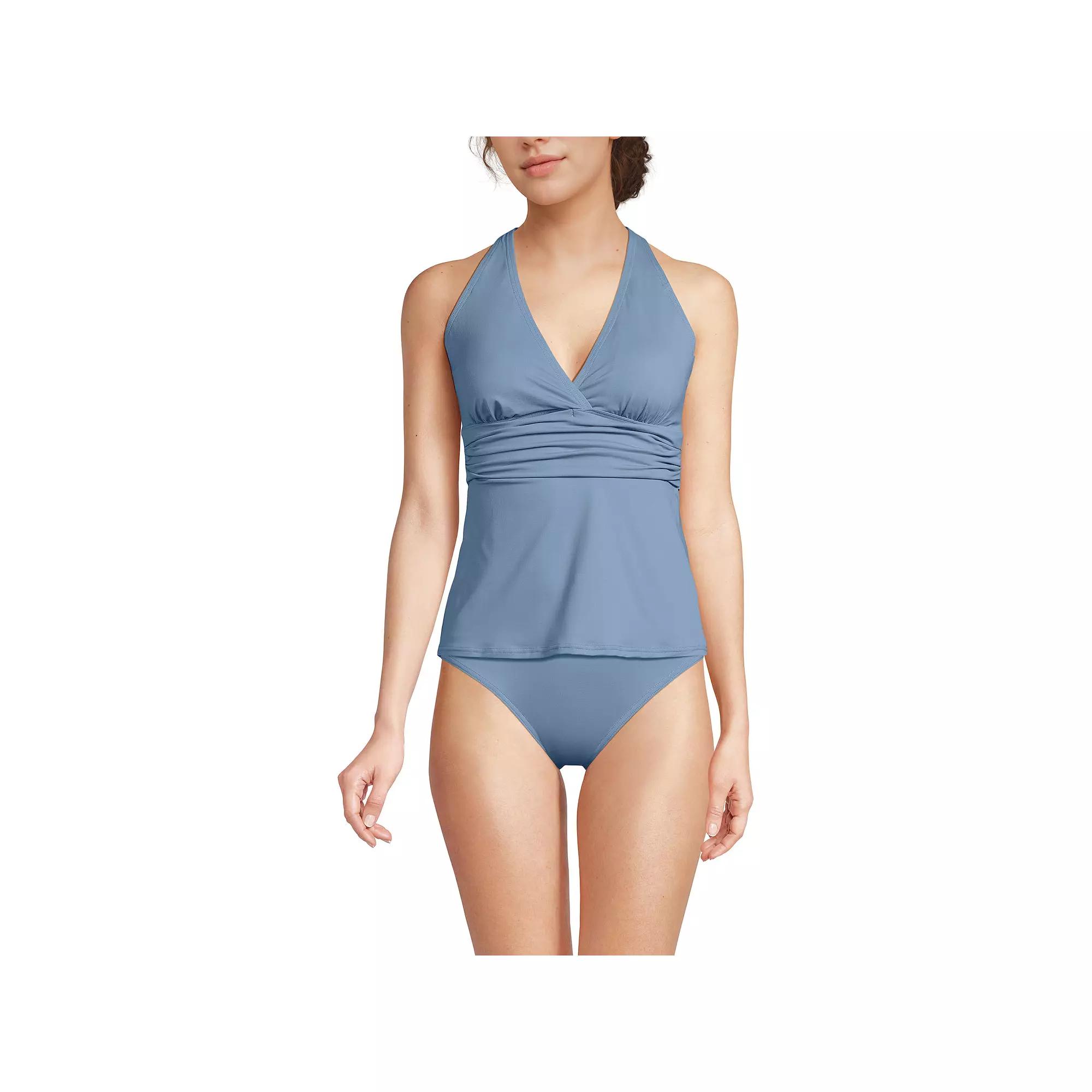 Women's Lands' End V-Neck Plunge X-Back Tankini Top,  Product Image