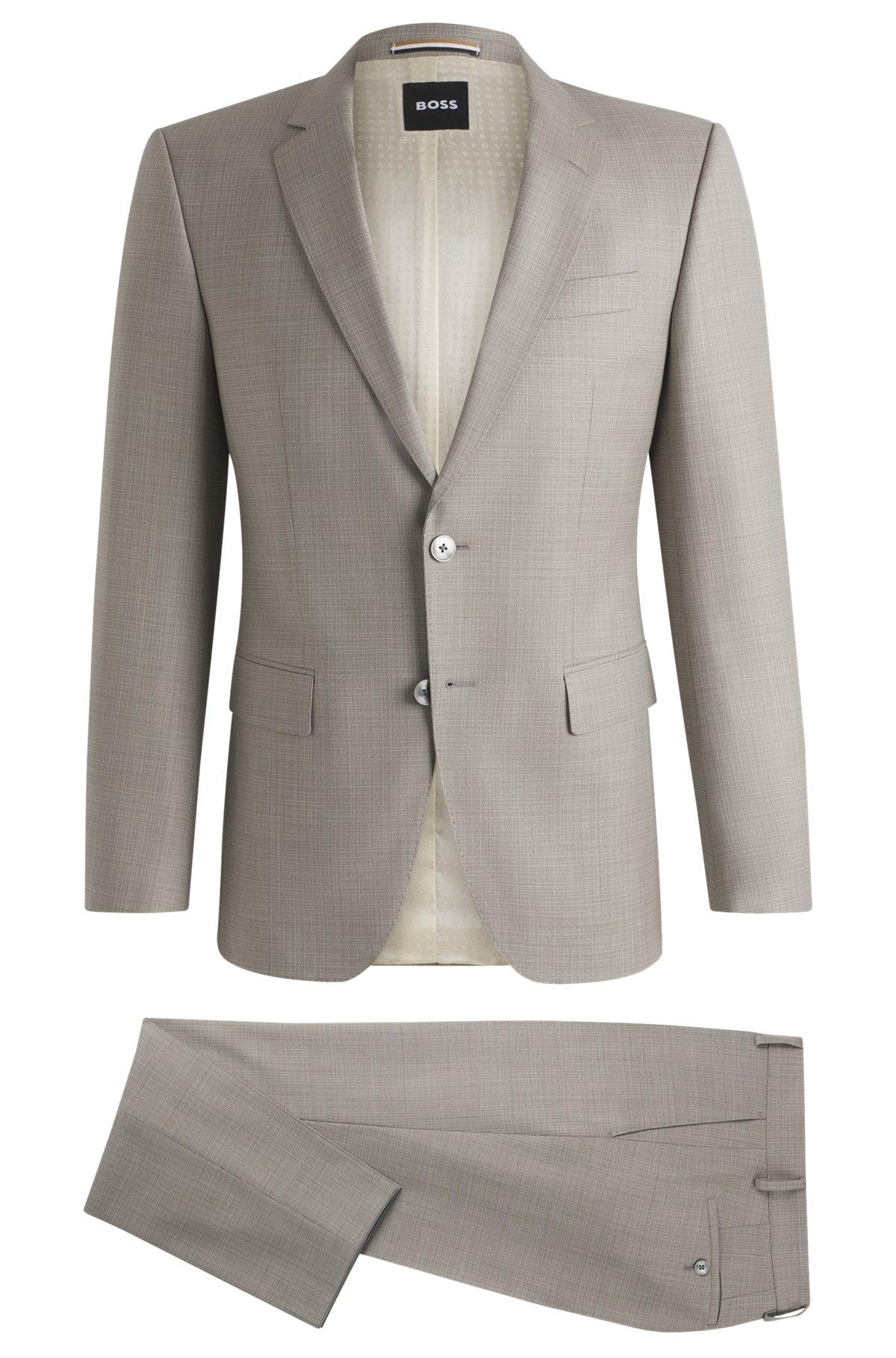 Slim-fit suit in patterned wool Product Image