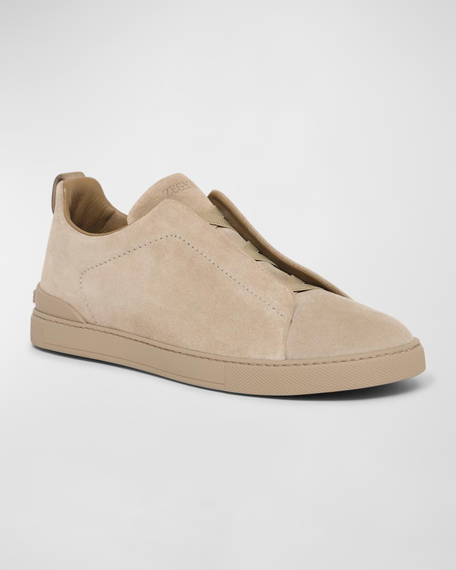 Men's Triple Stitch Suede Low-Top Sneakers Product Image