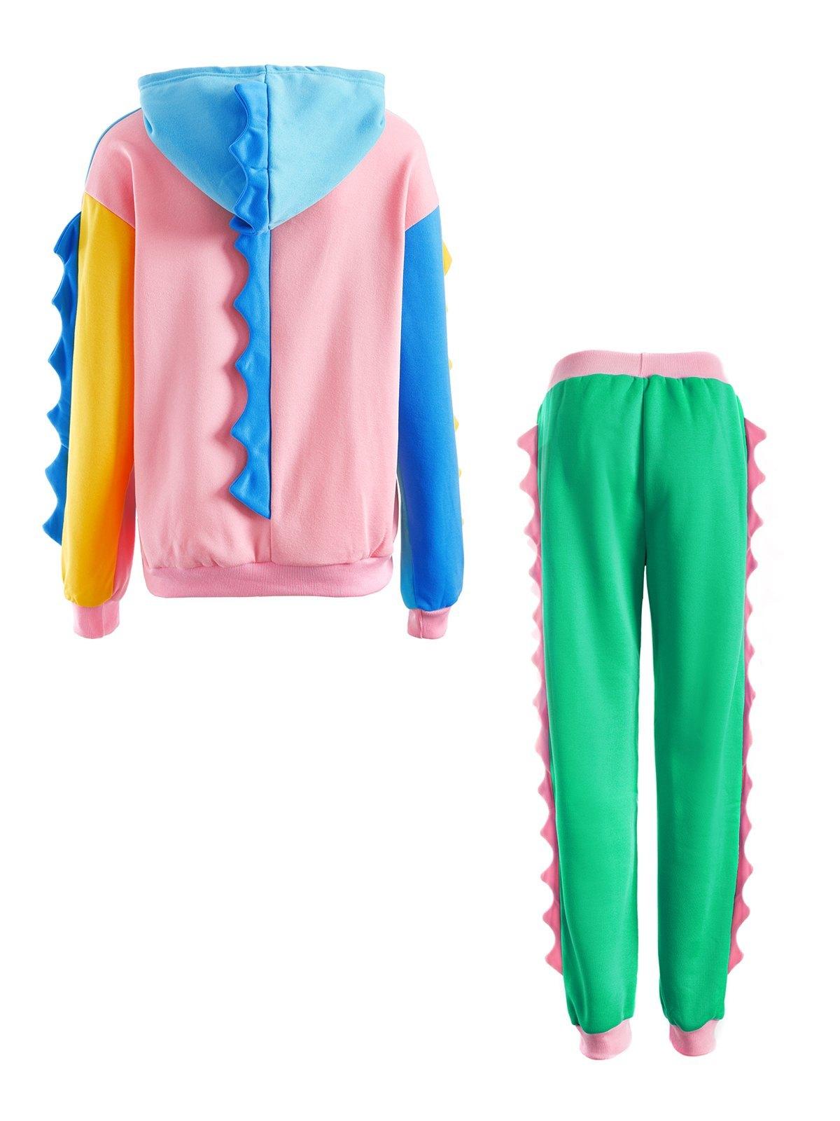 Dinosaur Decor Tracksuit Two-Piece Outfit Product Image