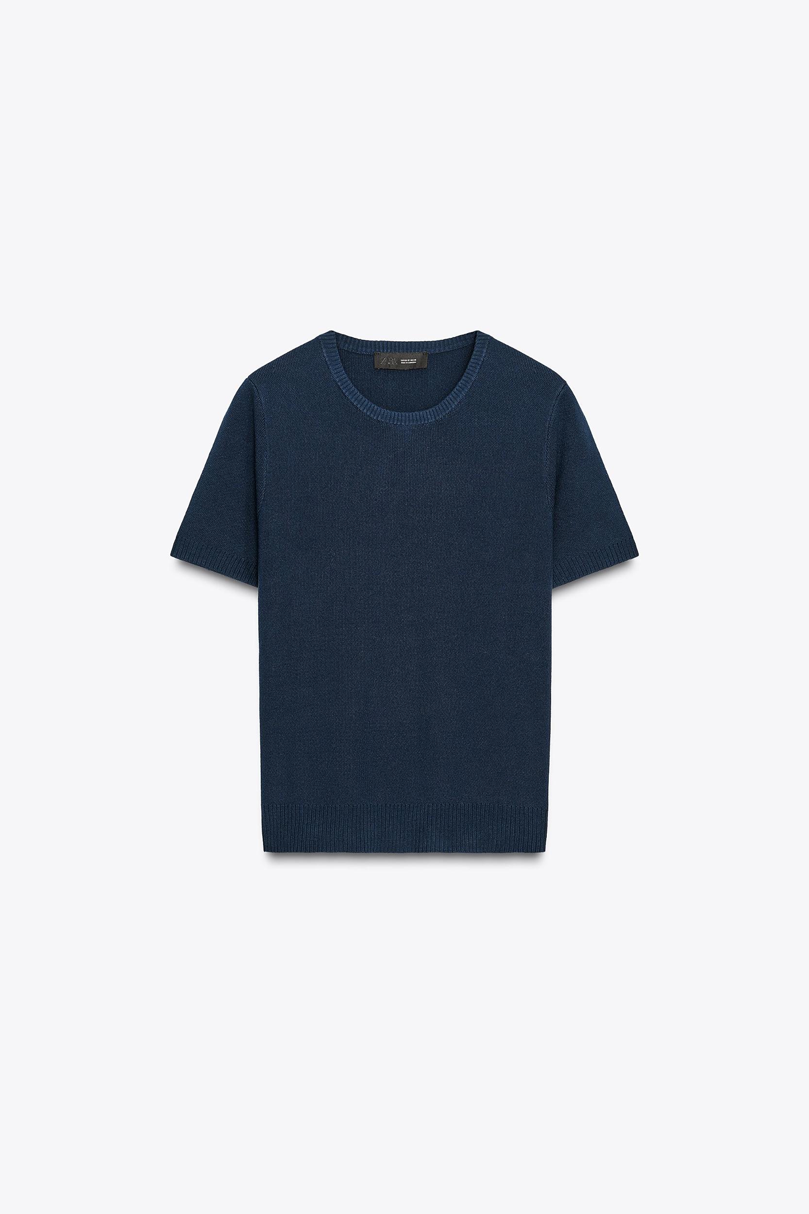 SHORT SLEEVE BASIC KNIT TOP Product Image