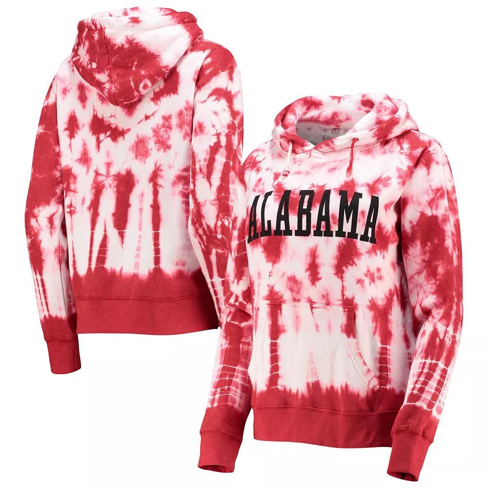 Women's Pressbox Crimson Alabama Crimson Tide Campus Tie-Dye Pullover Hoodie, Size: Small, Red Product Image