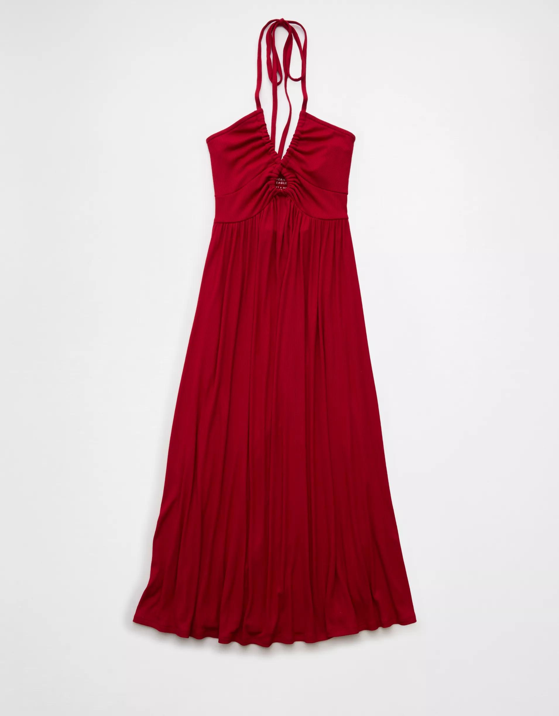 AE Soft & Sexy Keyhole Halter Midi Dress Product Image
