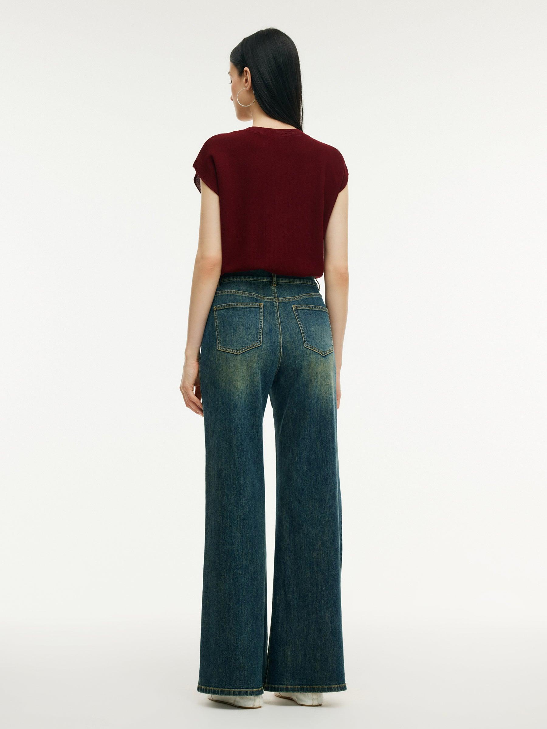 Denim High-Waisted Women Flared Jeans Product Image