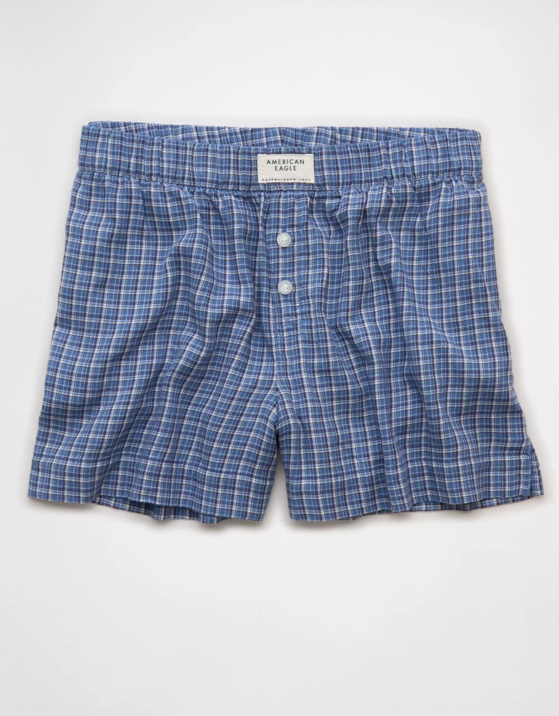 AE Flannel Boxer Sleep Shorts Product Image