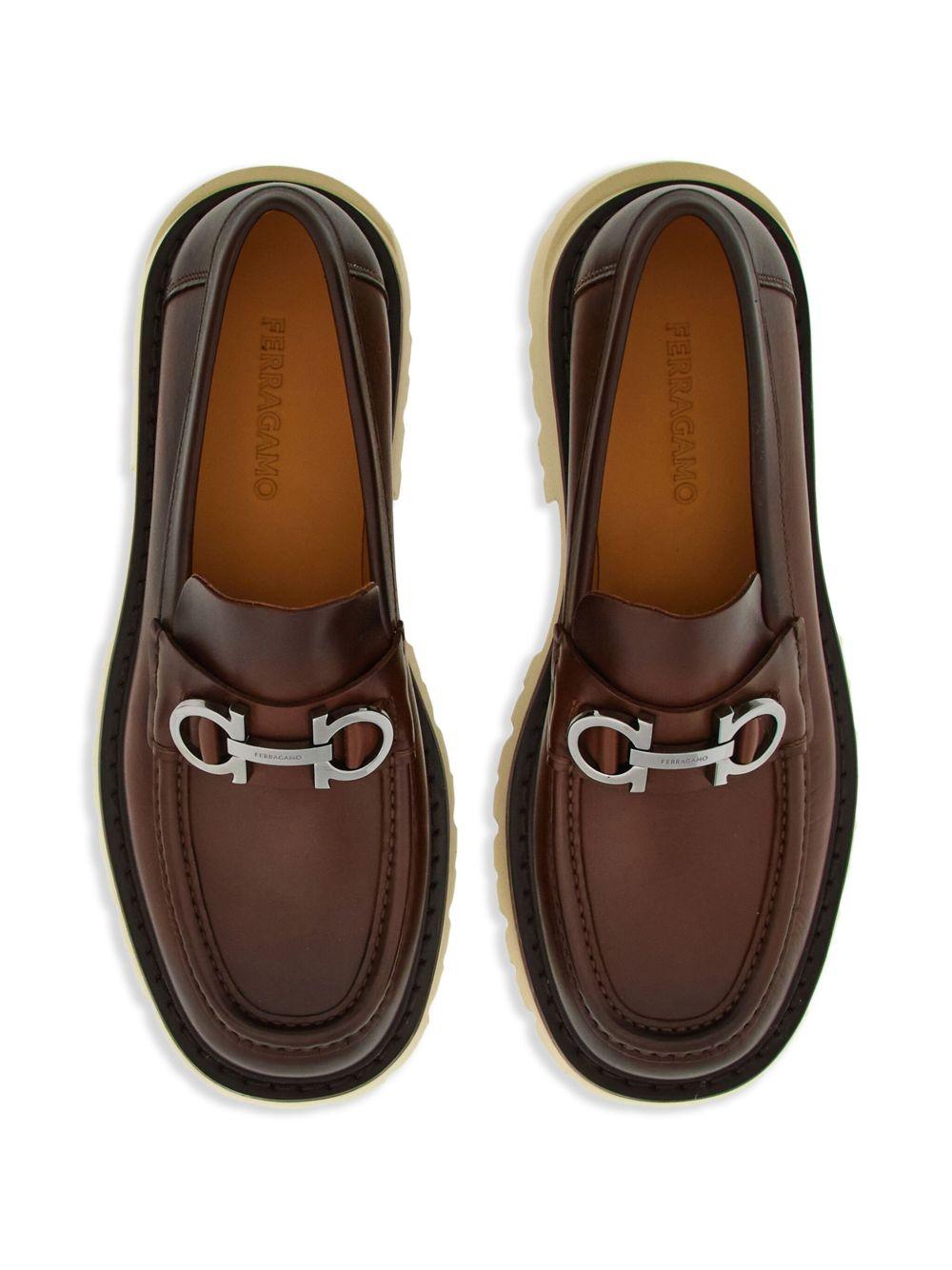 Gancini-plaque leather loafers  Product Image