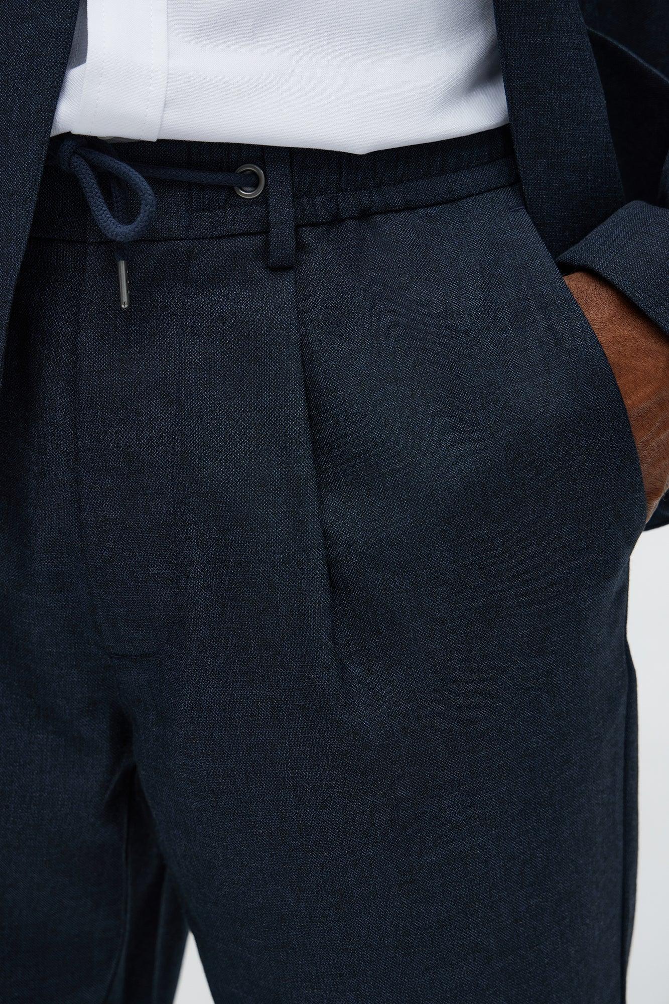 Slim Modern Stretch-Waist Everyday Trouser - Navy Product Image